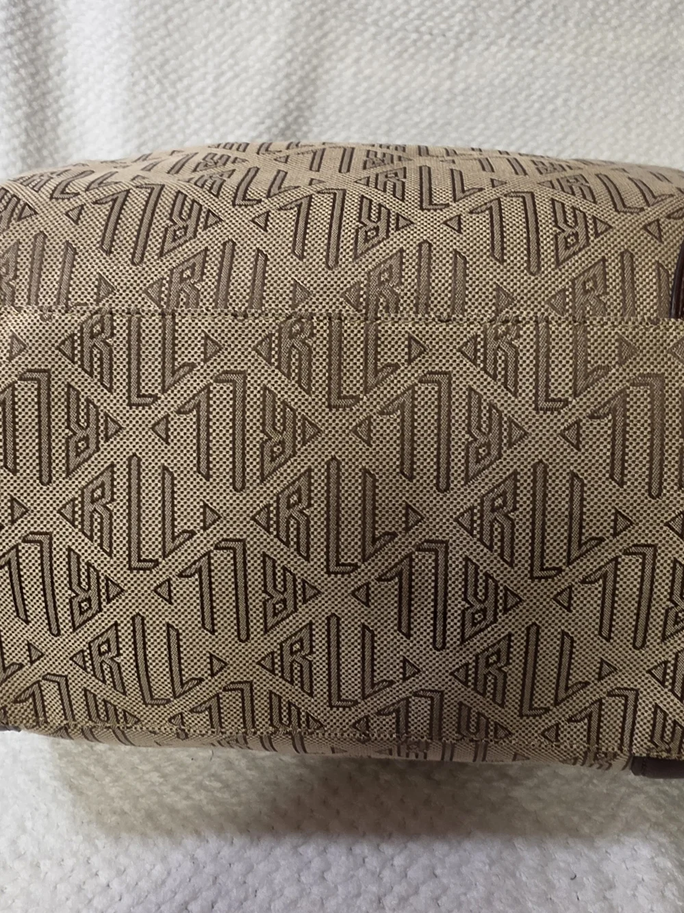 Vintage Lauren Ralph Lauren Monogram Jacquard Hobo Shoulder Bag - Very Good